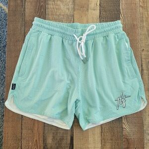 TLF Mint Green Athletic Shorts, Loose Fit, Women's Medium
